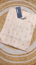 Cream v neck kurti