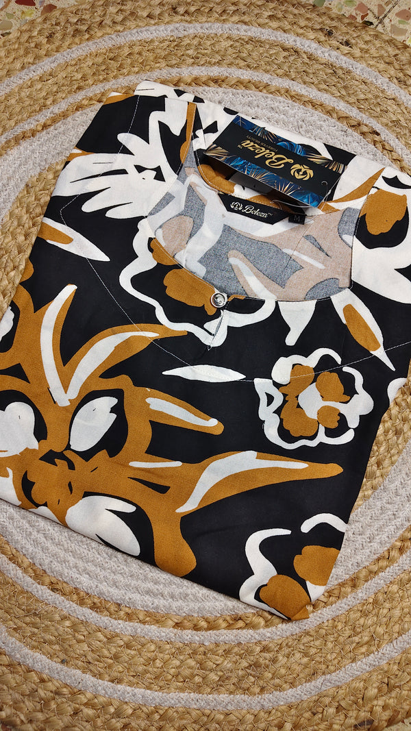 Black with yellow floral kurti