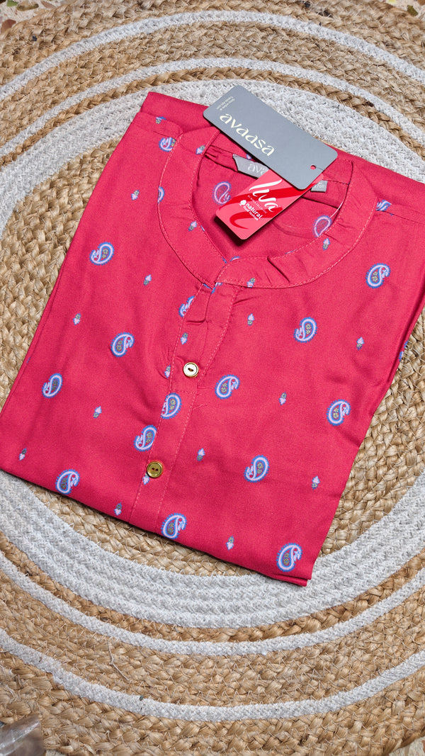 Bright Red collar kurti