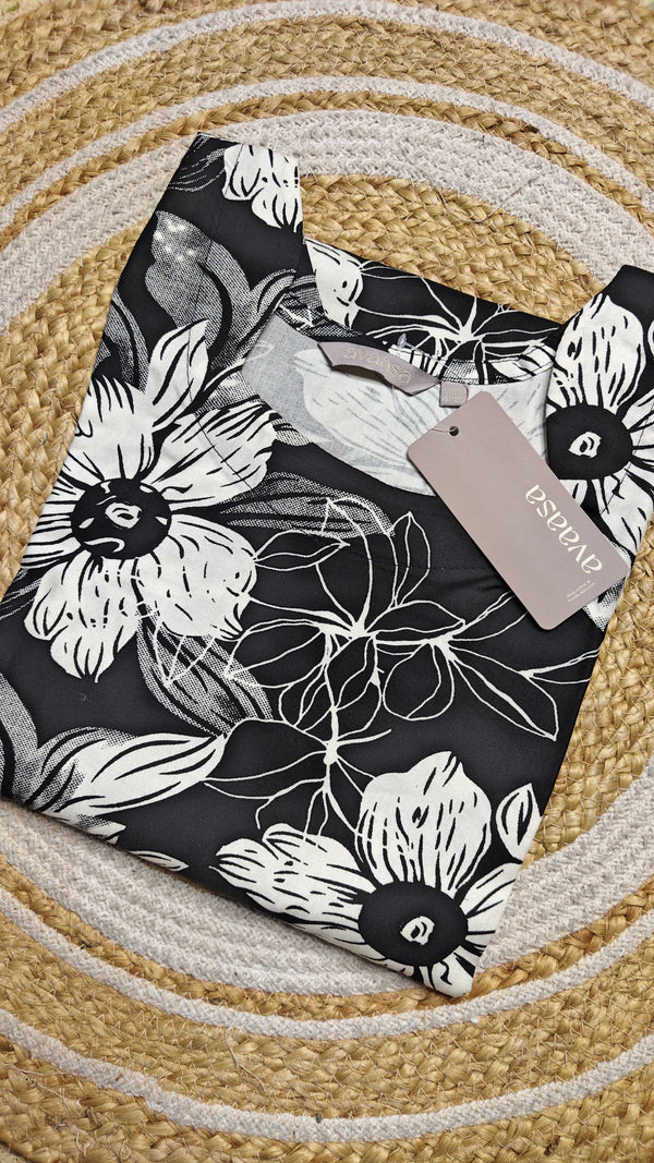 Black floral kurti