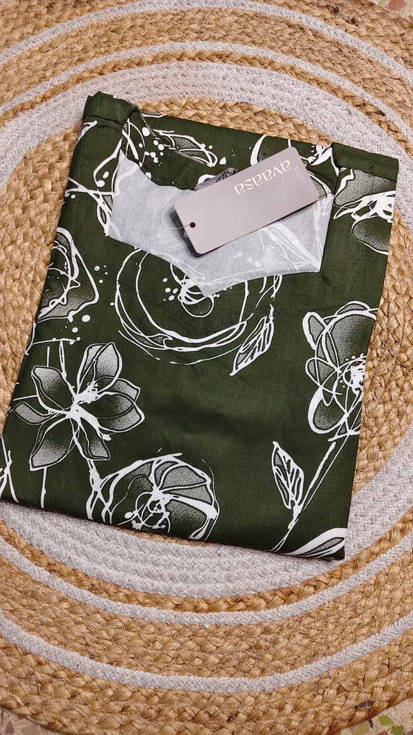 Arapu green sweetheart neck kurti (Size L)