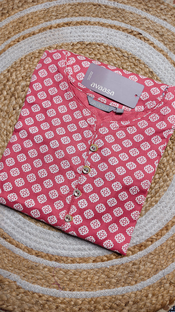 Peach small pattern kurti (Size L)