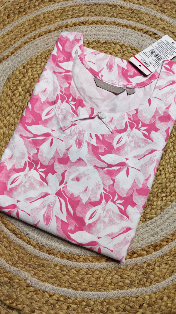 Pink fully floral kurti (Size L)