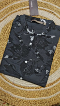 Grey big floral Chinese kurti