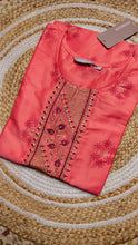 Peach center embroidery