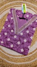 Lavender v neck kurti