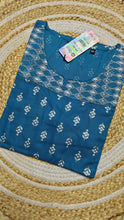 Blue half shoulder embroidery pattern