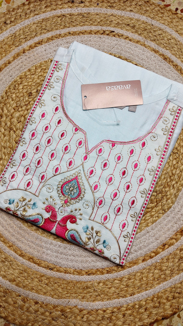Light sky blue with pink kurti