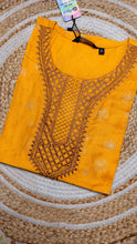 Mango yellow neck embroidery kurti