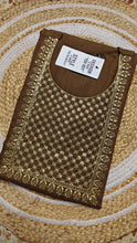 Brown with design half embroidery