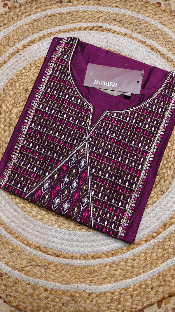 Dark Violet diamond half embroidery (Size XL)