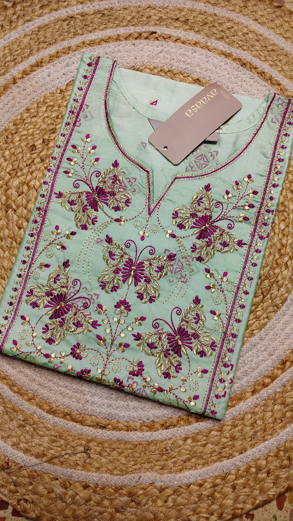 Light Rama blue with butterfly half embroidery (Size M)
