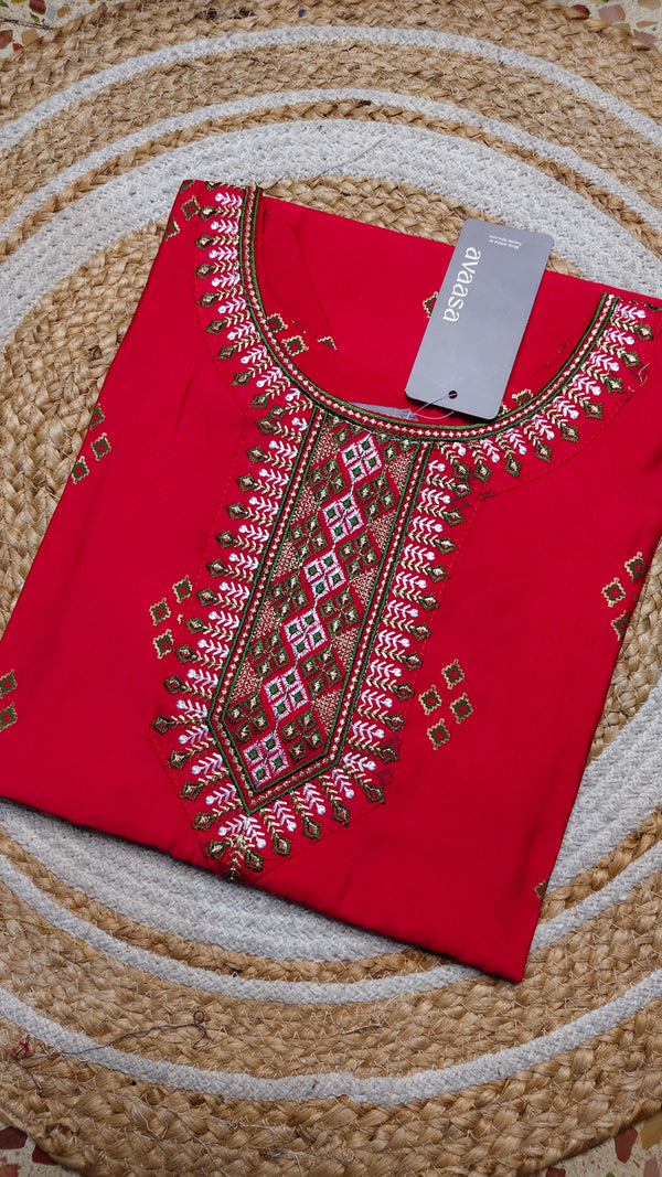 Dark pink with green center embroidery (Size XL)
