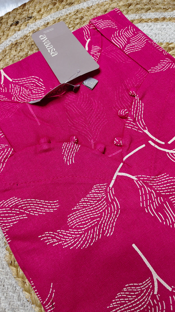 Cotton Pink leaves co ords
