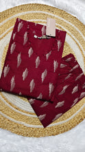 Cotton maroon zig zag co ords