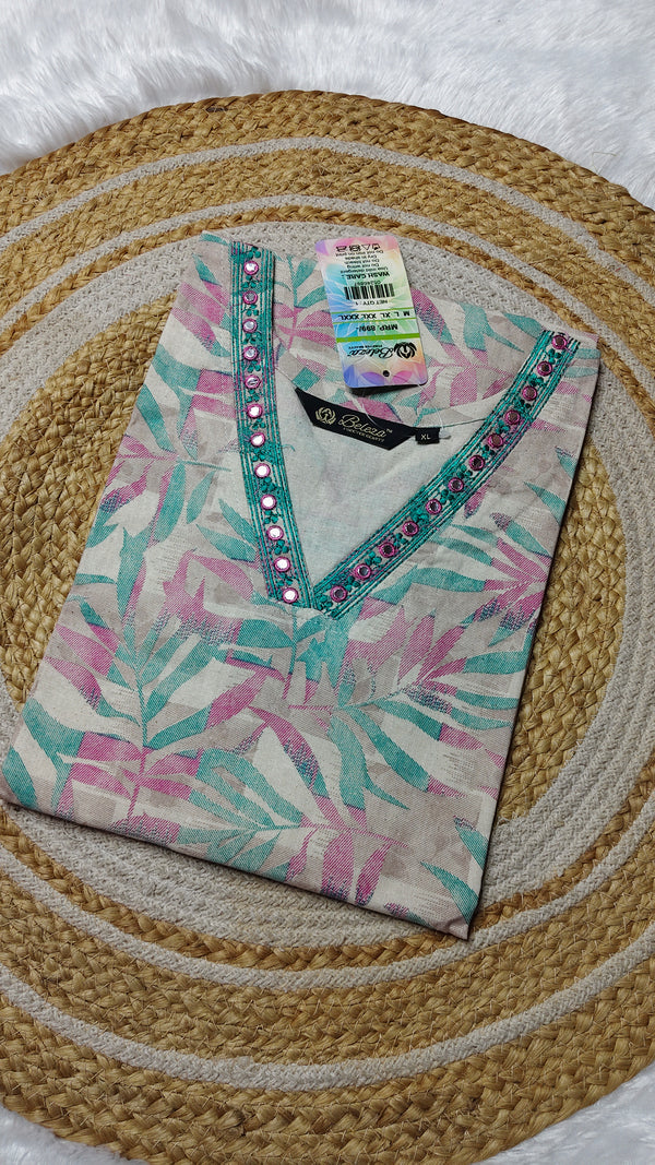 Cotton white with pink (Size XL)