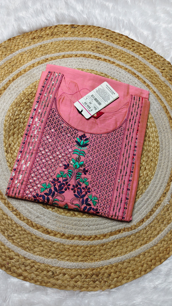 Silk cotton Pink embroidery (Size L)
