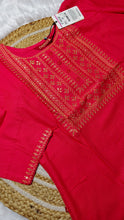 Silk cotton Peach embroidery