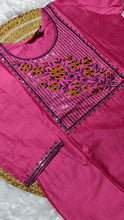 Silk cotton Pink with yellow embroidery