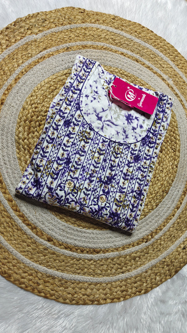 Umbrella white and violet half embroidery ( Size XL)