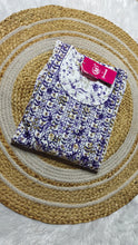 Umbrella white and violet half embroidery ( Size XL)